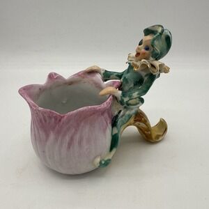 Vintage 1950s Japan Elf Pixie Porcelain Figurine Vase Occupied Japan